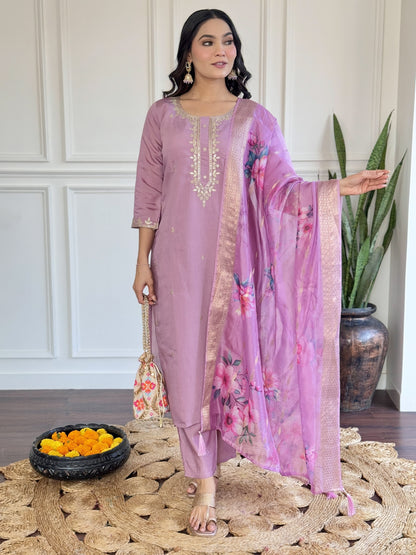 Elegant Viscose Chanderi Fabric with Sequin Embroidery – Luxurious & Lightweight