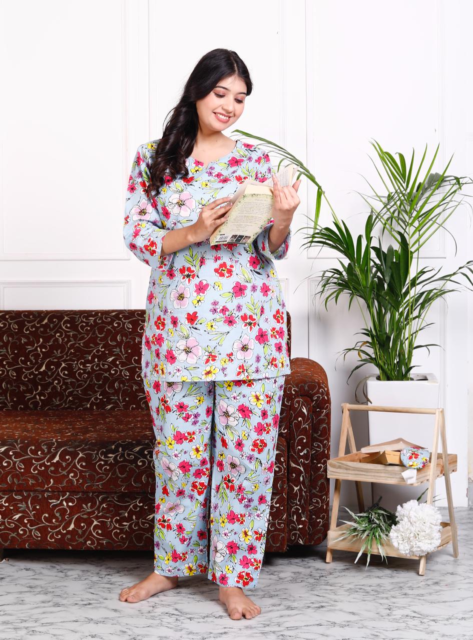 Presenting a Beautifully Designed Cotton Night Set – Soft, Stylish & Comfortable!