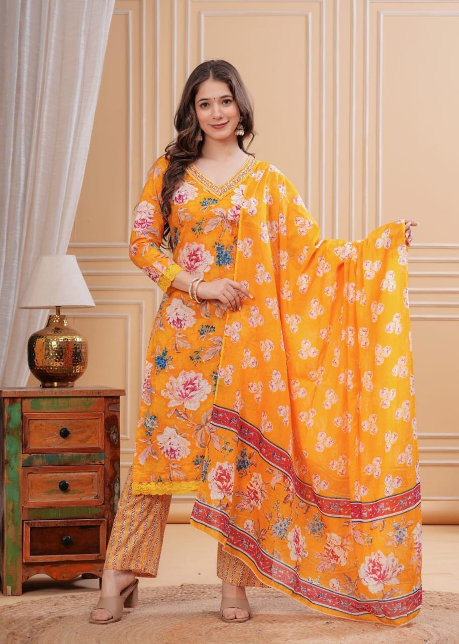 Printed Cotton suit set setenhanced