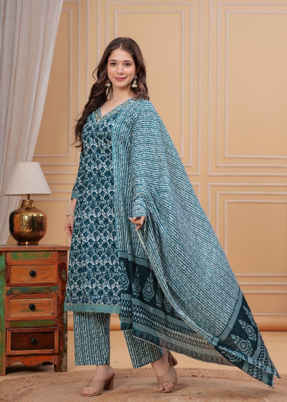 Printed Cotton suit set setenhanced