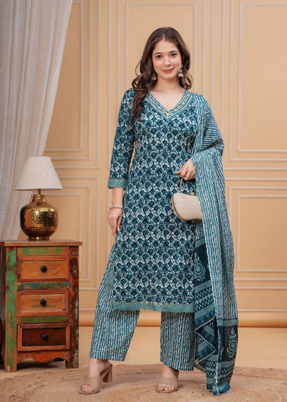 Printed Cotton suit set setenhanced