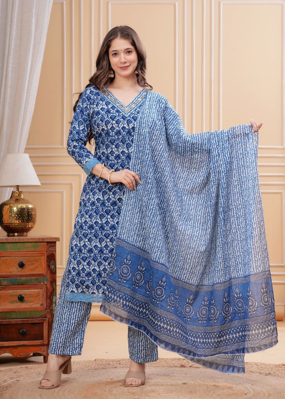 Printed Cotton suit set setenhanced