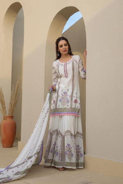 Malmal sharara placement print set