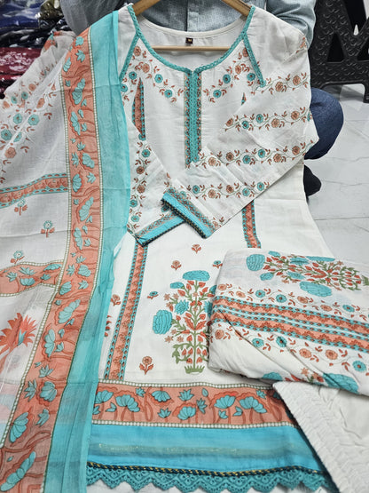 Malmal sharara placement print set