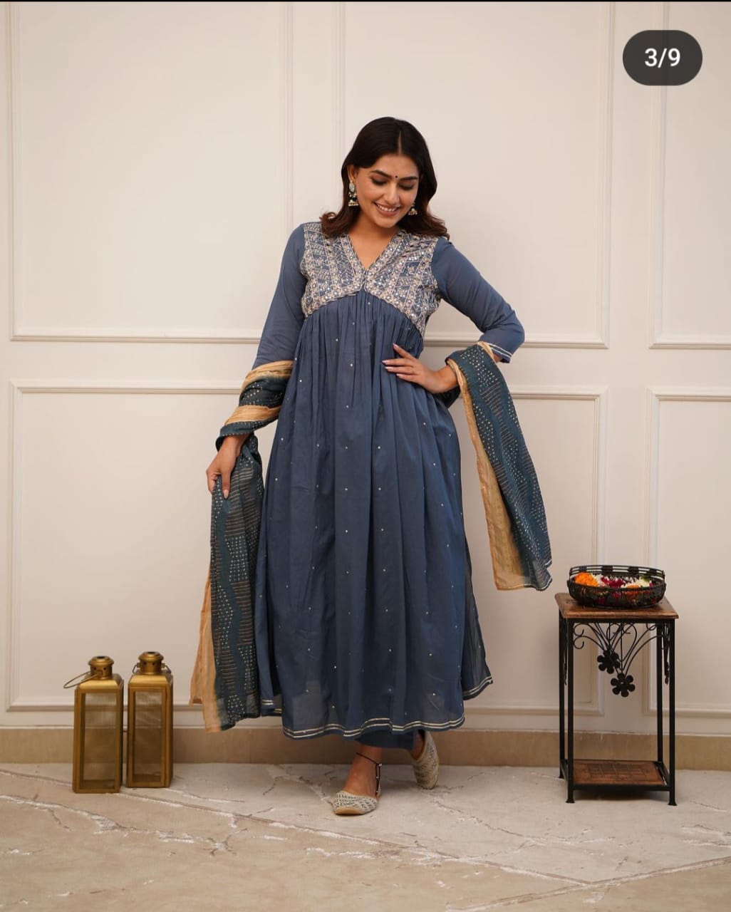 Aliacut Pure Cotton Pant Set with Shaded Dupatta – Elegant & Breezy!