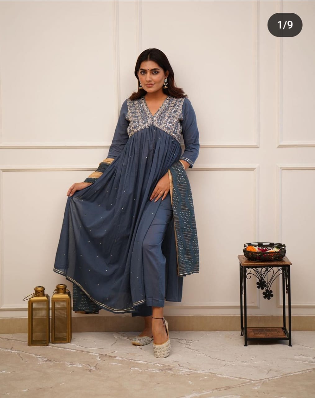 Aliacut Pure Cotton Pant Set with Shaded Dupatta – Elegant & Breezy!