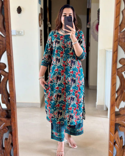 Aline Kurti Pattern Paired With Ankle length Pant