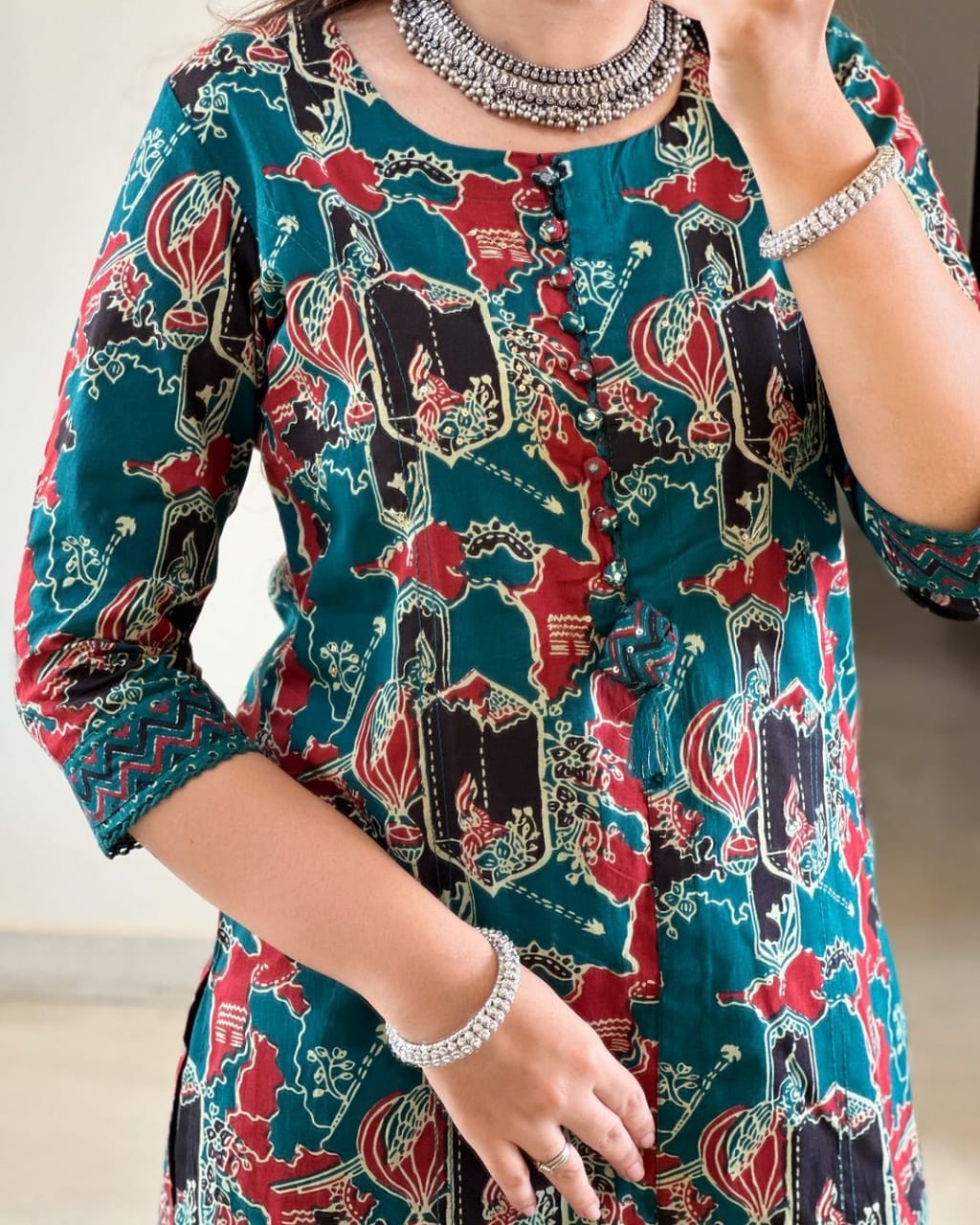 Aline Kurti Pattern Paired With Ankle length Pant