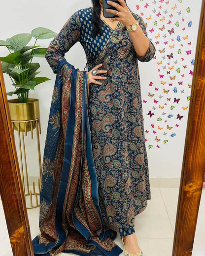 Women's printed cotton kurta & pant or dupatta set♥️♥️