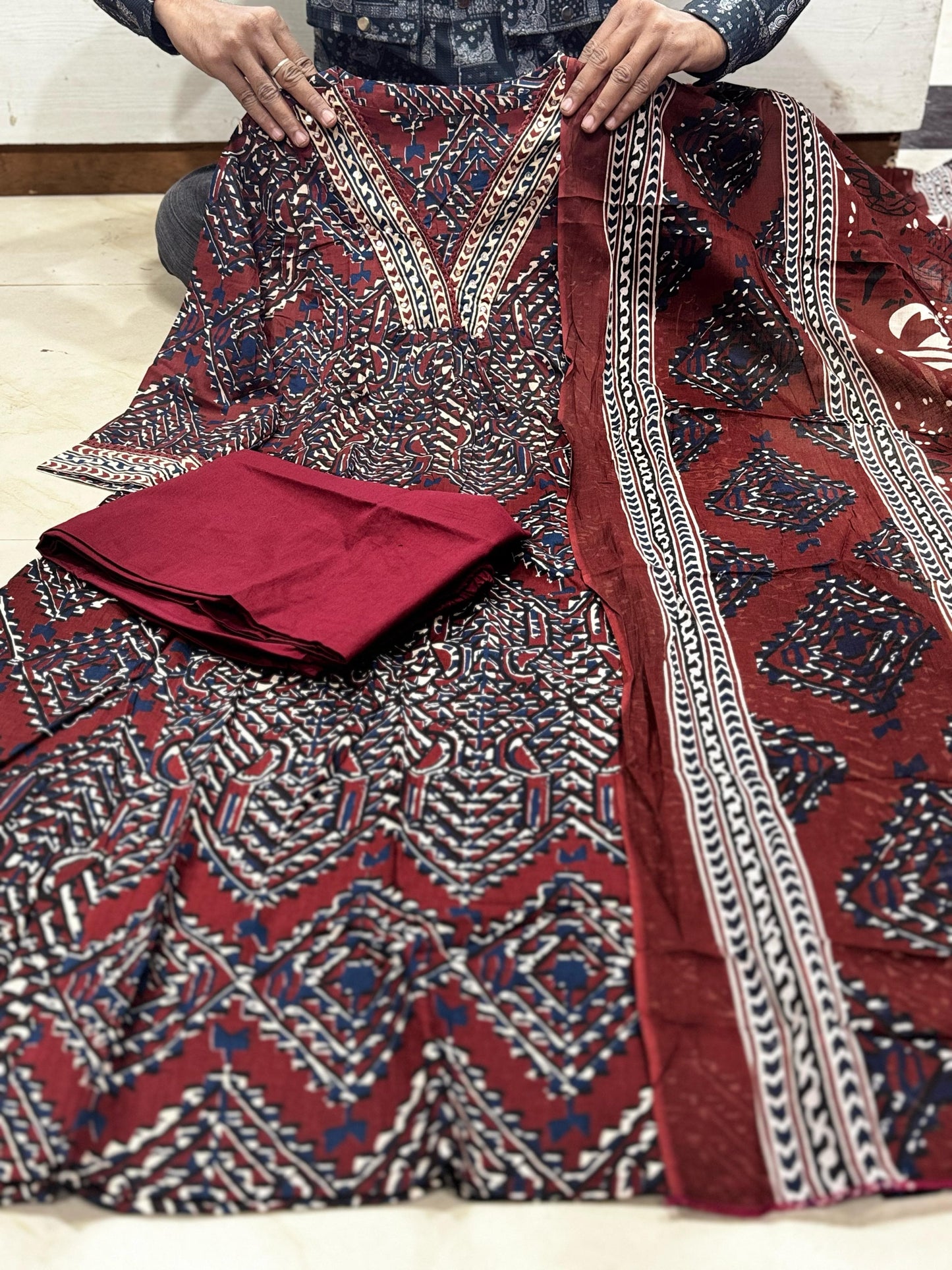 Featuring beautiful  hand work Jaipur print